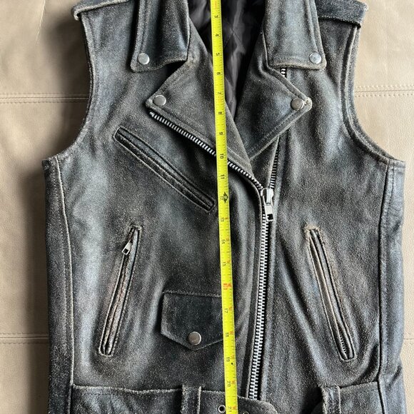 Vintage Genuine Leather Motorcycle Vest (70s-80s) - Picture 6 of 7